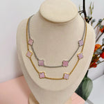 Lucky Pink Mother Of Pearl Clover Necklace - camillaboutiqueshop