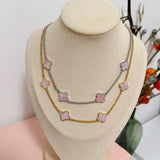 Lucky Pink Mother Of Pearl Clover Necklace - camillaboutiqueshop