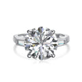 Luxurious Round Cut 4 Prong Engagement Ring For Women In Sterling Silver - Camillaboutiqueco camillaboutiqueshop.com