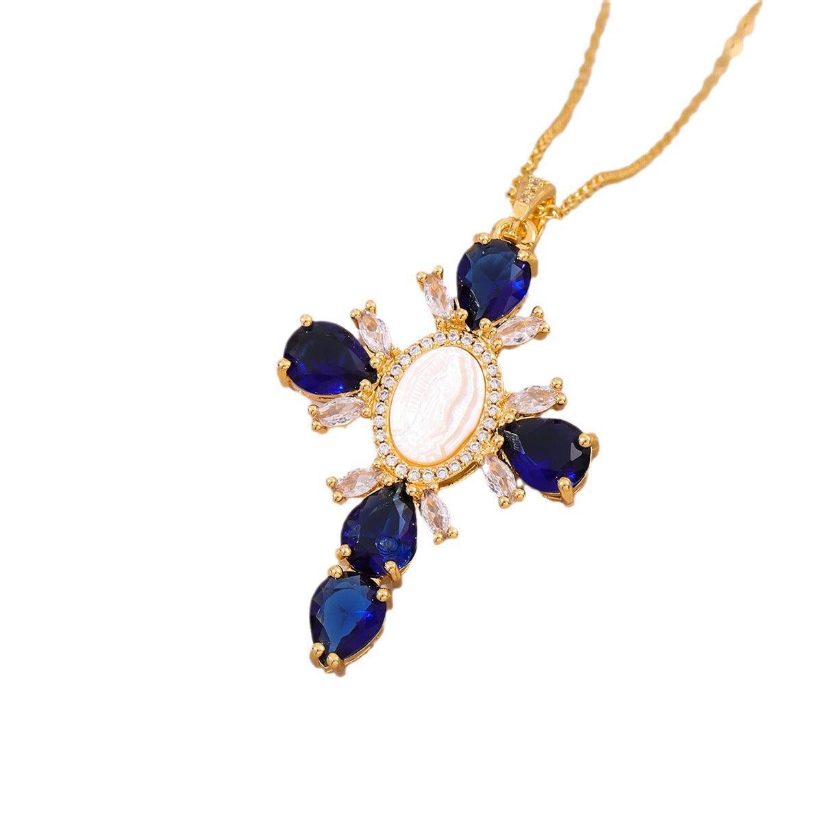 MAJESTIC DIAMOND CROSS NECKLACE - camillaboutiqueshop