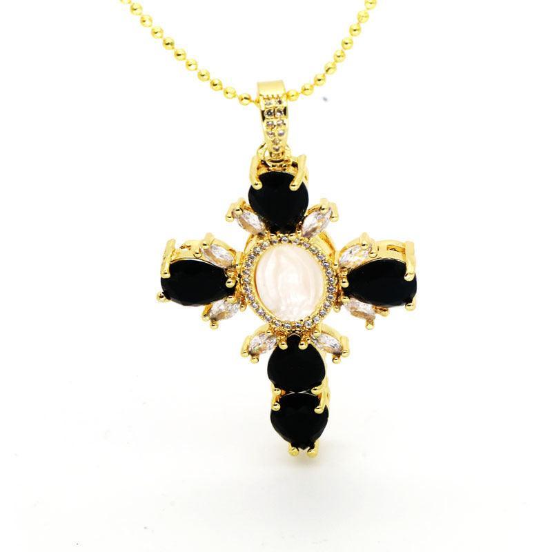 MAJESTIC DIAMOND CROSS NECKLACE - camillaboutiqueshop