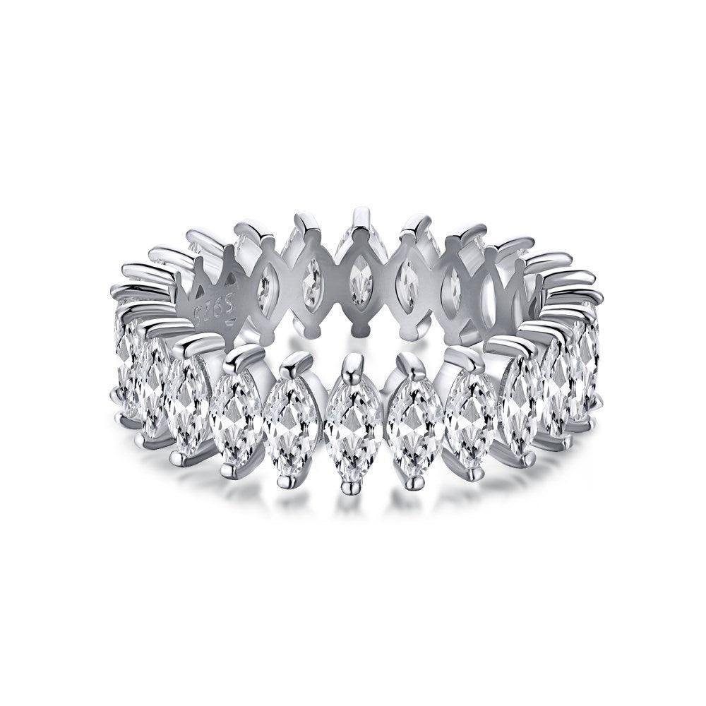 Marquise CZ Eternity Band Ring In Sterling Silver - Camillaboutiqueshop