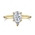 Medium Crushed Ice Pear-Cut Solitaire Ring - Camillaboutiqueshop