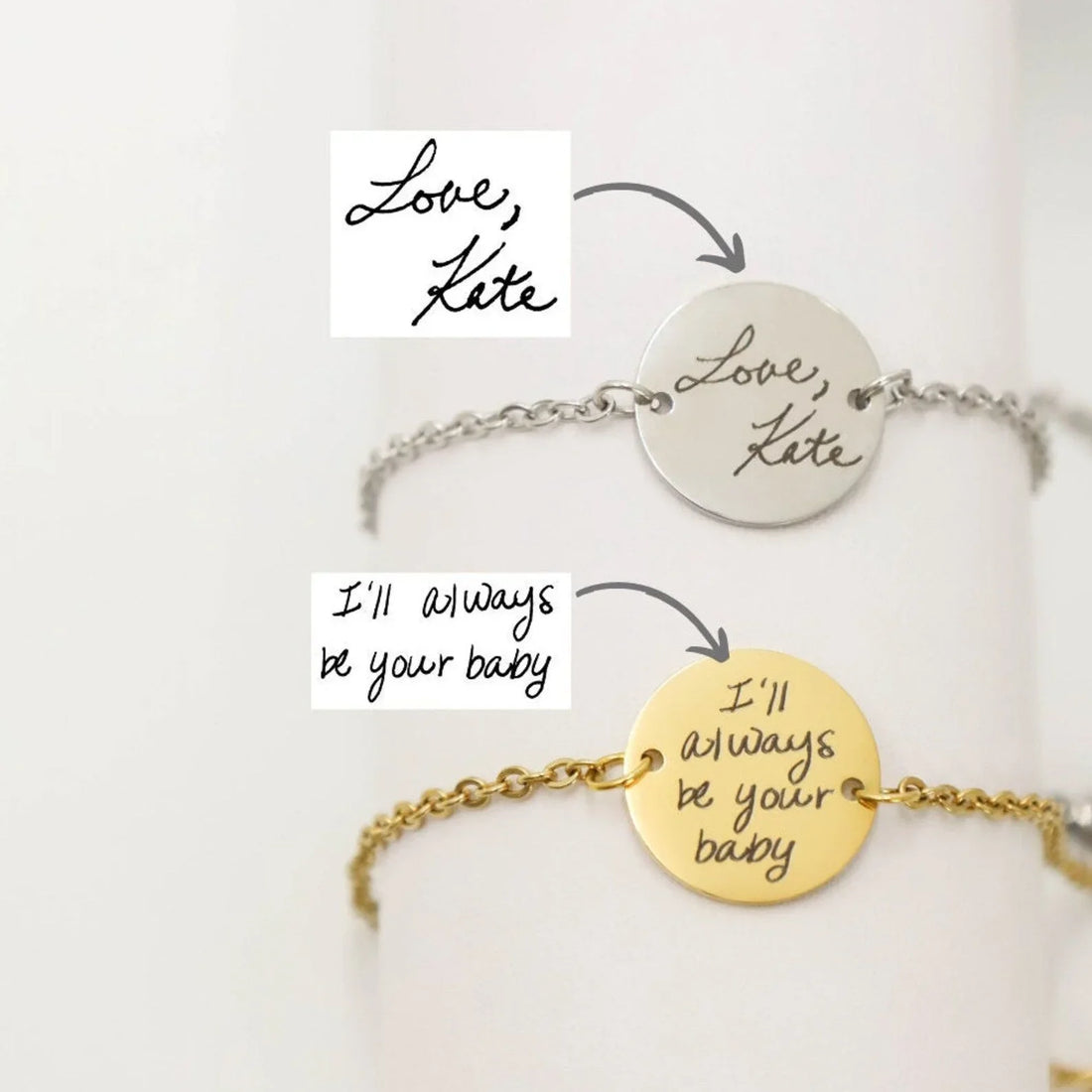 Minimal Handwriting Coin Bracelet - Camillaboutiqueshop