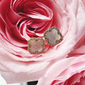 Mother Of Pearl Diamanté Clover Stud Earrings - Camillaboutiqueshop