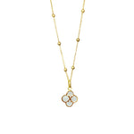 Mother Of Pearl Initial Clover Necklace - camillaboutiqueshop