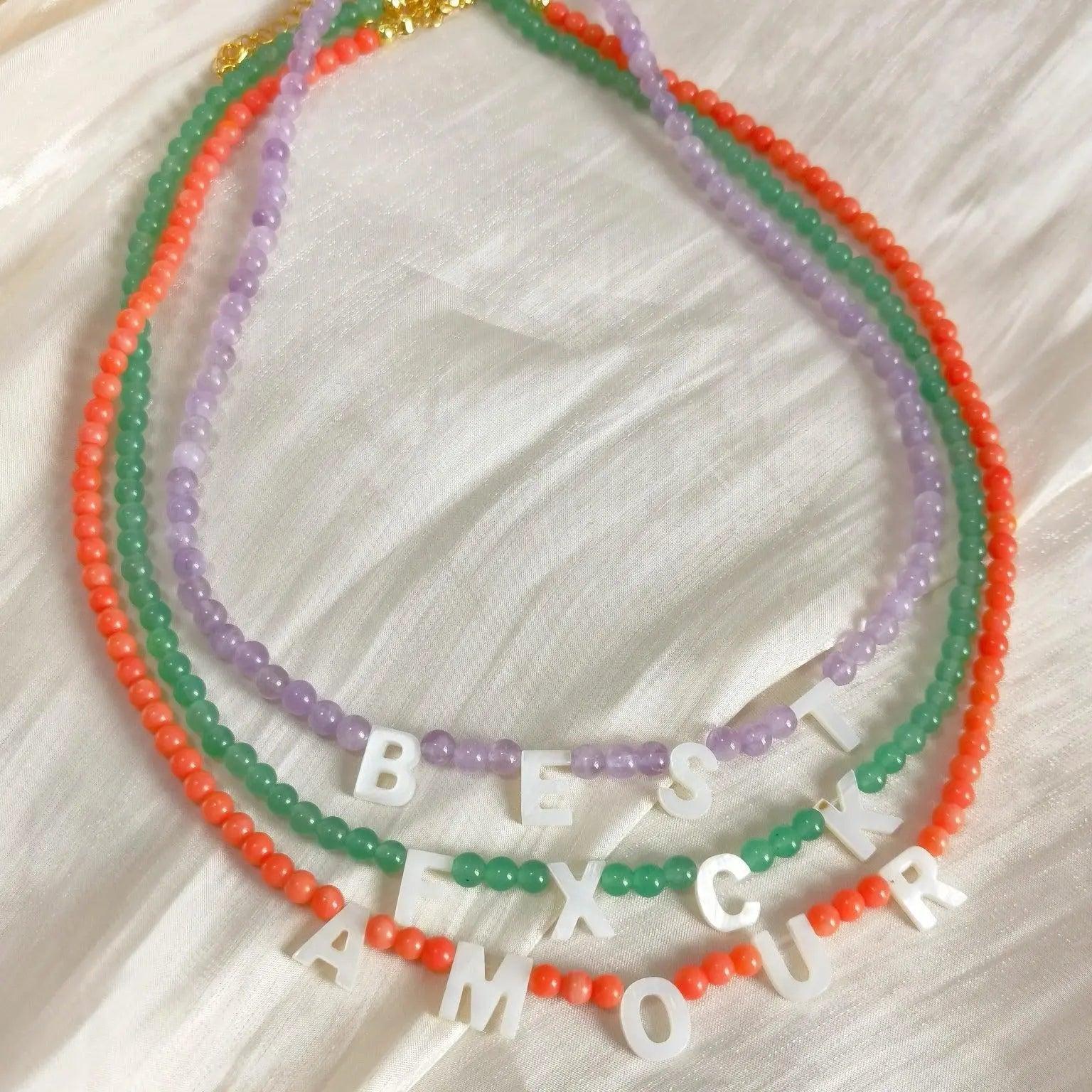 Mother Of Pearl Letter Necklace - camillaboutiqueshop