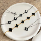 Multi Black Onyx Clover Bracelet - camillaboutiqueshop