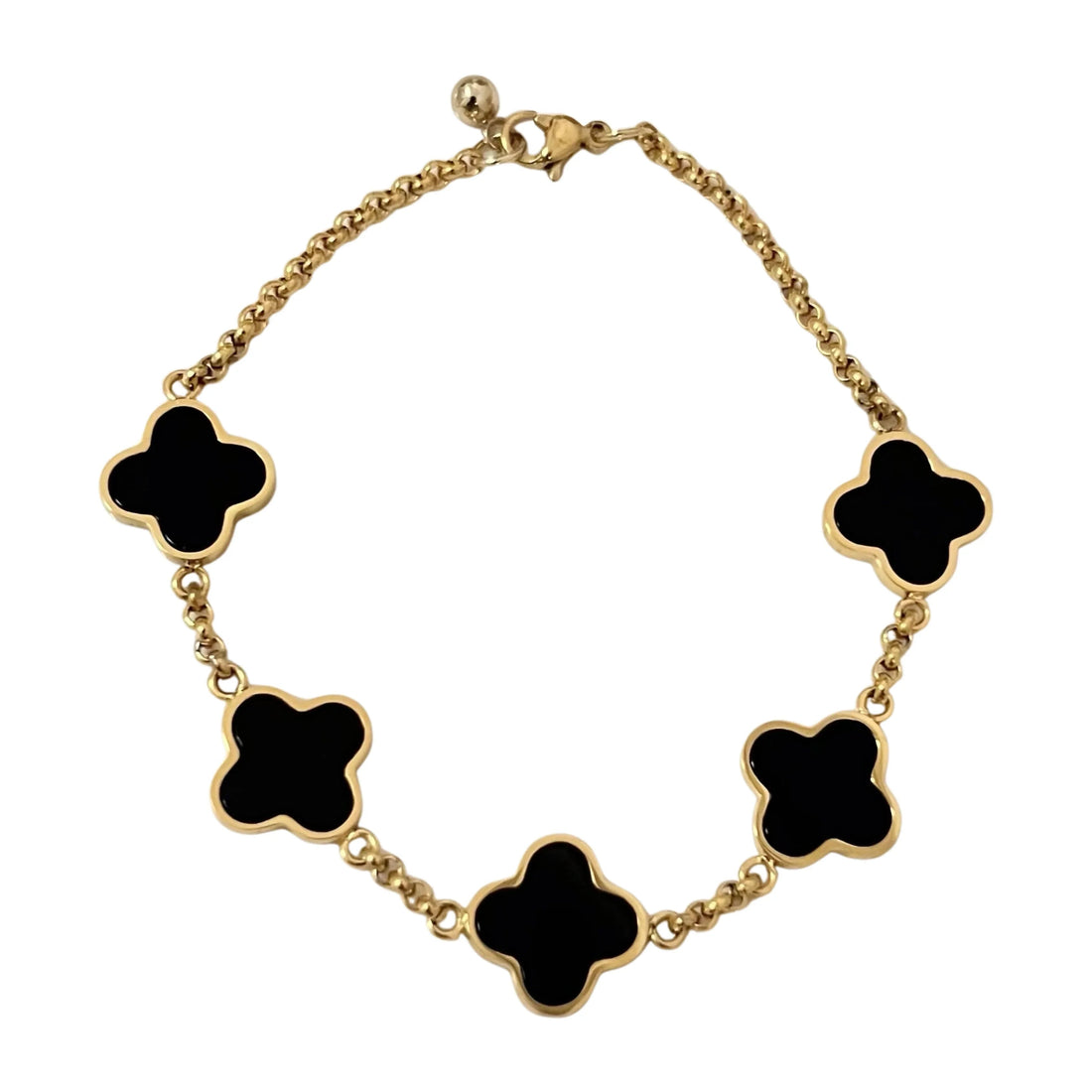 Multi Black Onyx Clover Bracelet - camillaboutiqueshop