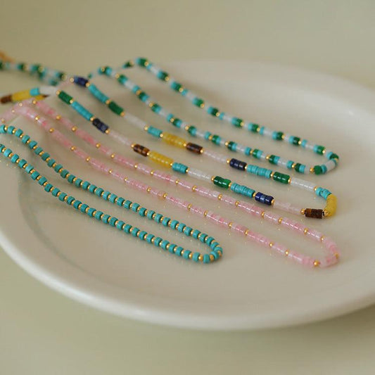 Multi Colorful Gemstone Necklace - Camillaboutiqueco camillaboutiqueshop.com