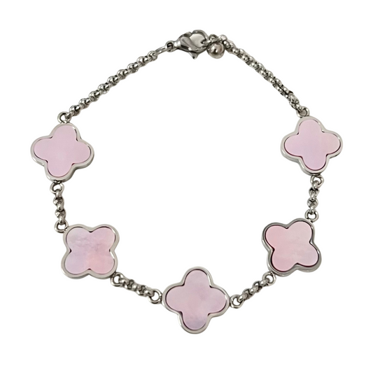 Multi Pink Mother Of Pearl Clover Bracelet - Camillaboutiqueshop