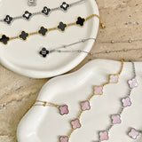 Multi Pink Mother Of Pearl Clover Bracelet - camillaboutiqueshop