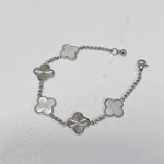 Multi Textured And Pearl Clover Bracelet - camillaboutiqueshop