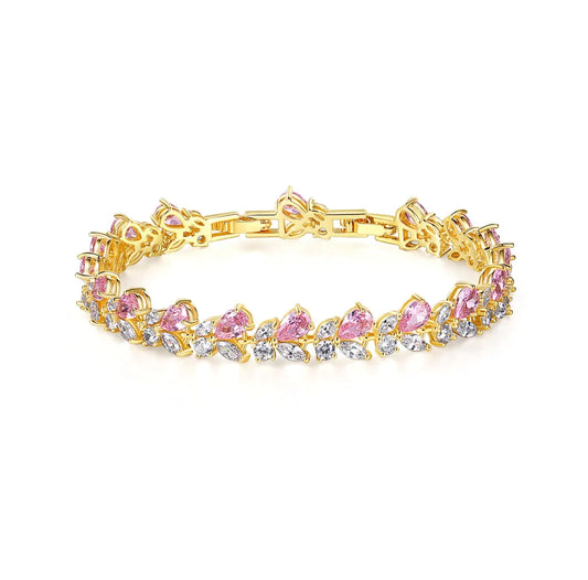 Nadira Pink & White Stones Adjustable Bracelet - Camillaboutiqueco camillaboutiqueshop.com