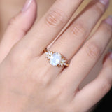 Oval Cluster Moonstone Ring - camillaboutiqueshop