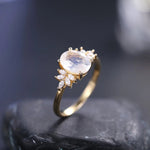Oval Cluster Moonstone Ring - camillaboutiqueshop