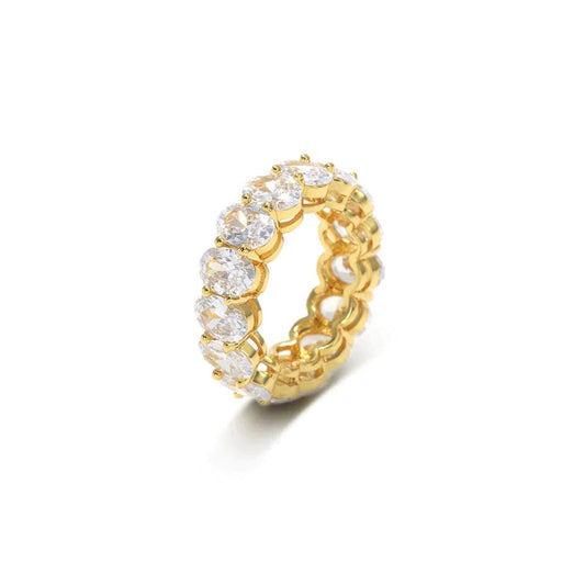 Oval Cut CZ Eternity Band Ring For Women - Camillaboutiqueshop