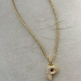 Pavé Bubble Initial Necklace - camillaboutiqueshop