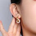 Pave Interlock Hoop Earrings - Camillaboutiqueco