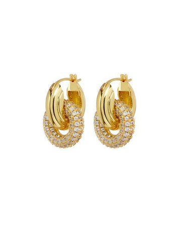 Pave Interlock Hoop Earrings - camillaboutiqueshop