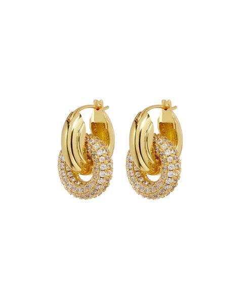 Pave Interlock Hoop Earrings - camillaboutiqueshop