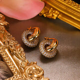 Pave Interlock Hoop Earrings - camillaboutiqueshop