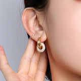 Pave Interlock Hoop Earrings - camillaboutiqueshop