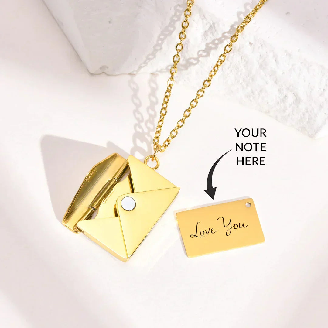 PERSONALIZED LOVE LETTER ENVELOPE NECKLACE - Camillaboutiqueshop