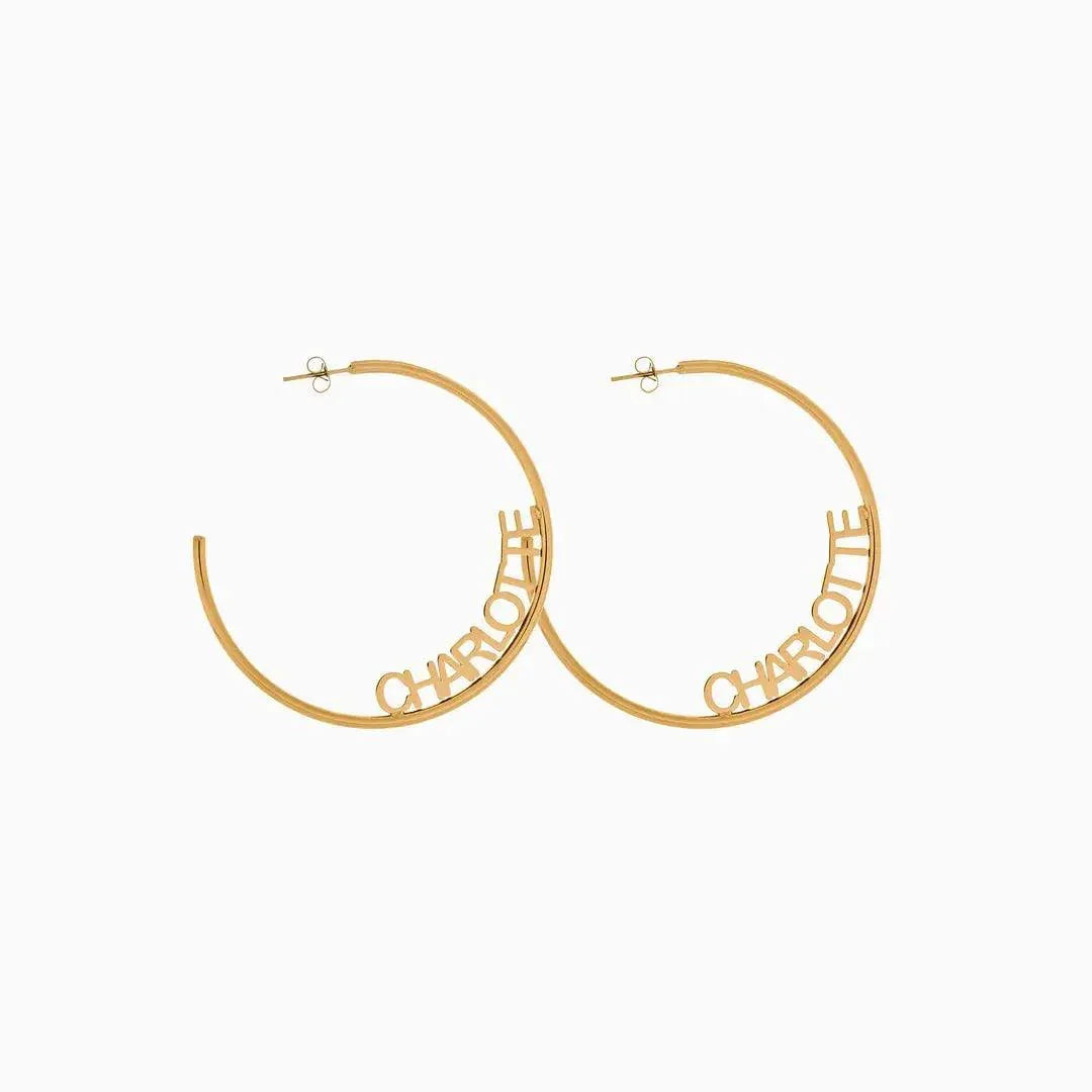 Personalized Name Hoop Earrings - Camillaboutiqueshop