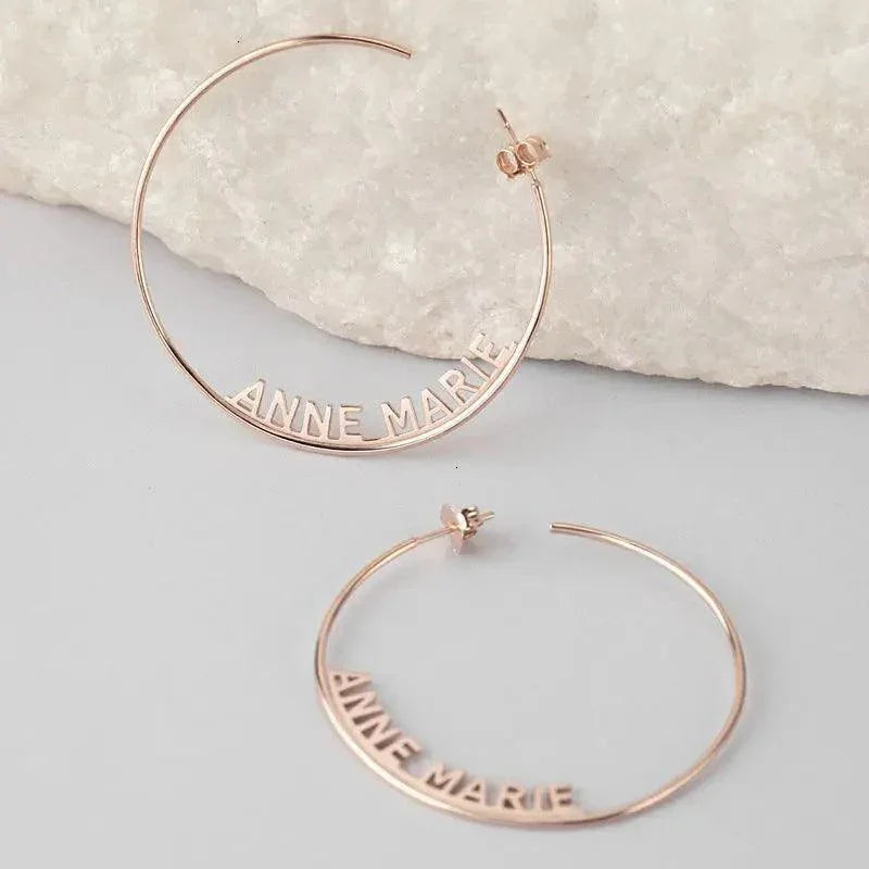 Personalized Name Hoop Earrings - camillaboutiqueshop