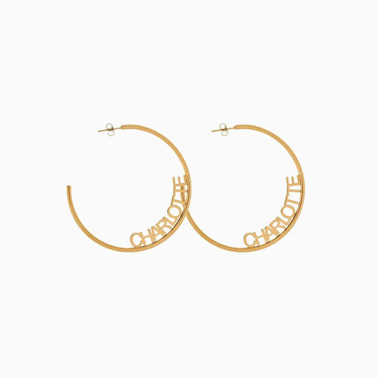 Personalized Name Hoop Earrings - Camillaboutiqueshop