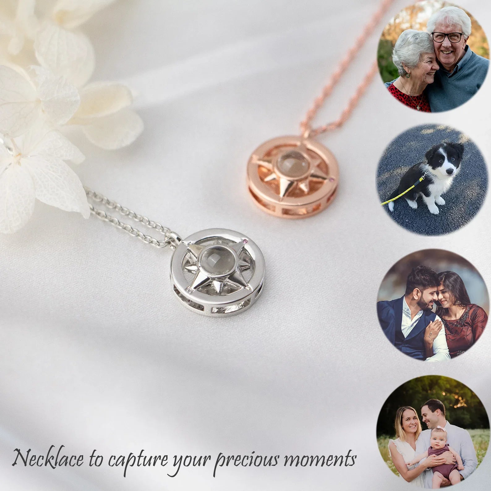 Personalized Double Heart Photo Projection Necklace with Custom Picture  Inside | Personalized gifts jewelry, Picture necklace, Photo heart