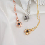 Photo Projection Necklace Flower Sterling Silver Rose Gold Pendant - camillaboutiqueshop