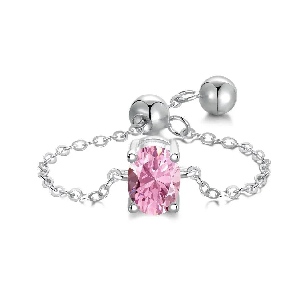 Pink Adjustable Chain Rings - camillaboutiqueshop