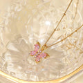 Pink Diamond Butterfly Necklace - CamillaBoutique 