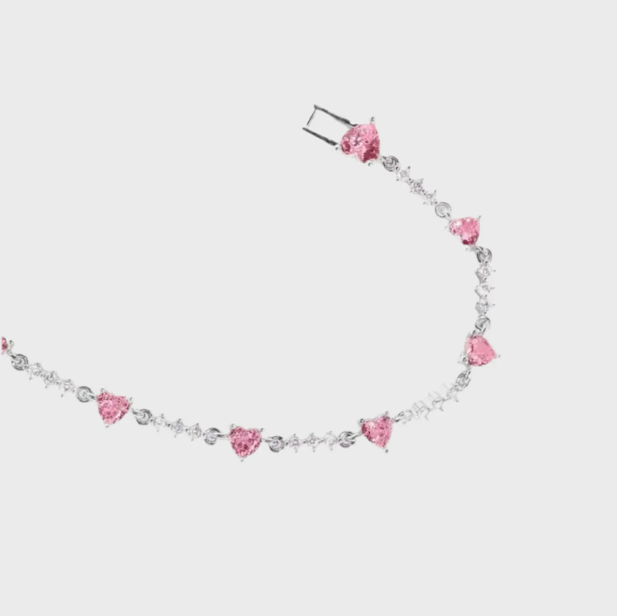 Pink Heart Tennis Bracelet - Camillaboutiqueshop