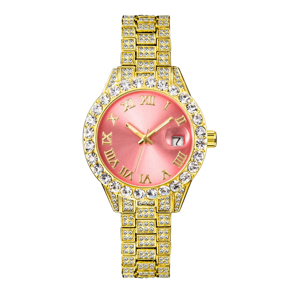 Pink Iced Out Watch -36mm - Camillaboutiqueshop