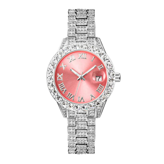 Pink Iced Out Watch -36mm - Camillaboutiqueshop