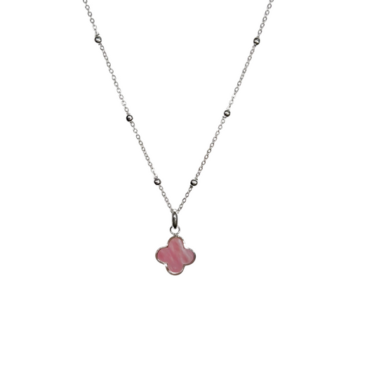 Pink Mother Of Pearl Clover Necklace - Camillaboutiqueshop