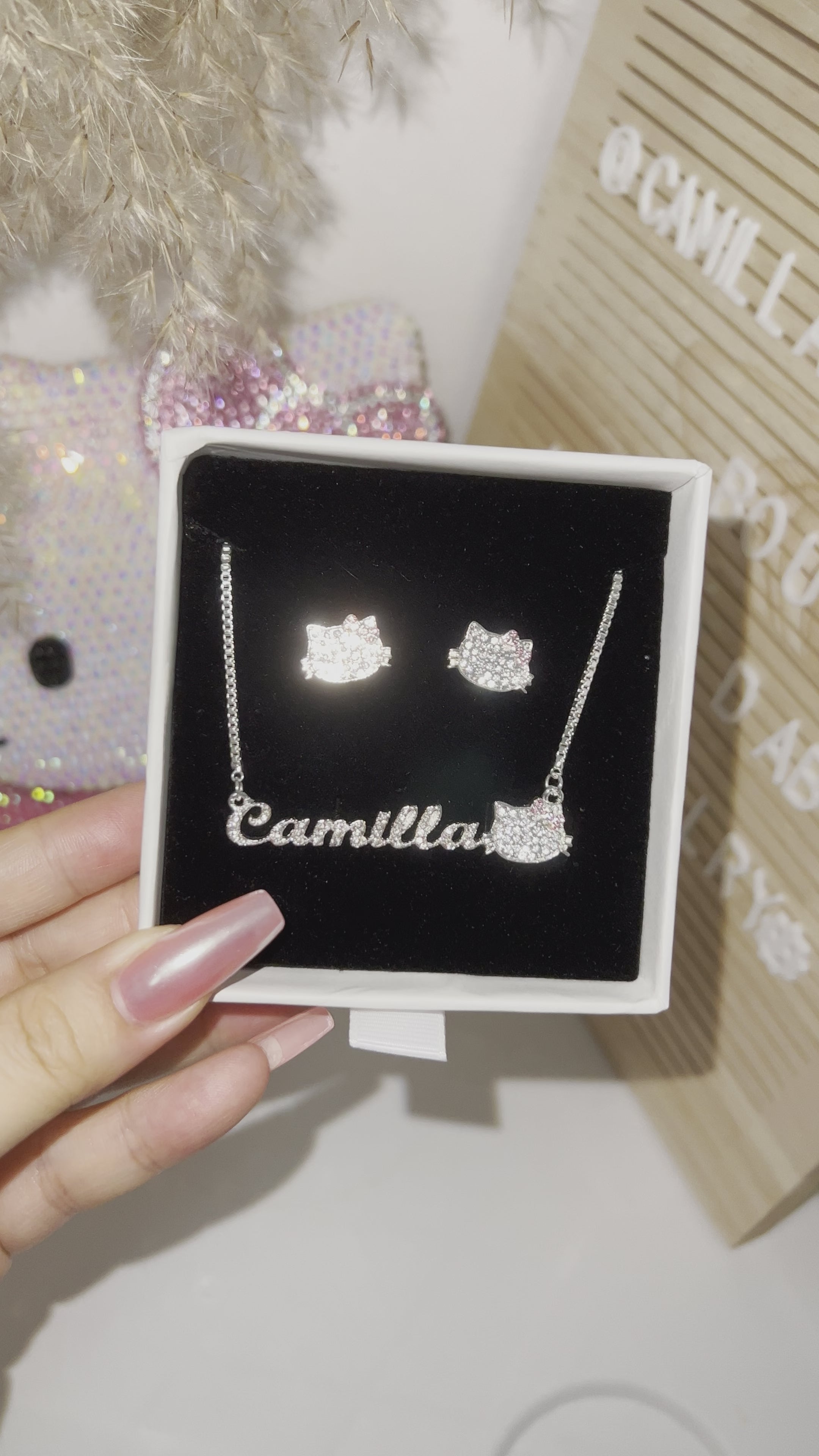 Diamond Kitty Earrings