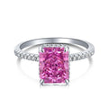 Purple Radiant Cut Cubic Zirconia Ring in Sterling Silver - Camillaboutiqueshop