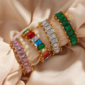 Rainbow Colored CZ Eternity Ring - Camillaboutiqueco camillaboutiqueshop.com