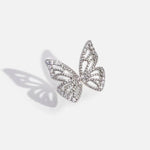 Silver Butterfly Wing Double Piercing Earrings - camillaboutiqueshop