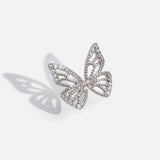 Silver Butterfly Wing Double Piercing Earrings - camillaboutiqueshop