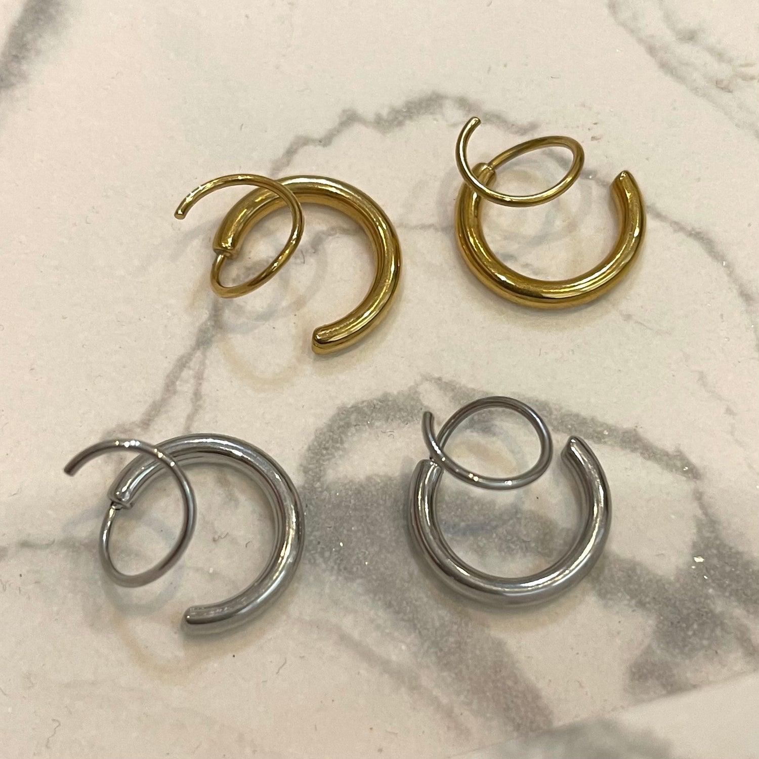 Silver Spiral Hoop Earrings - Camillaboutiqueshop