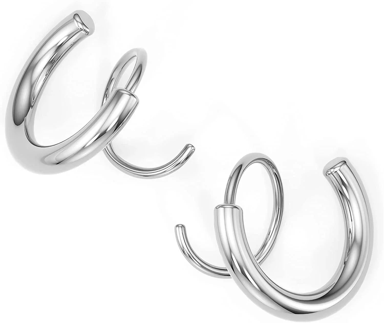 Silver Spiral Hoop Earrings - camillaboutiqueshop