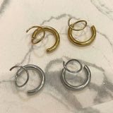 Silver Spiral Hoop Earrings - camillaboutiqueshop