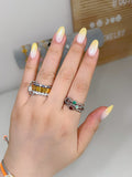 Silver Triple solitaire stacking birthstone ring - Camillaboutiqueshop