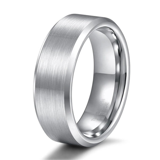 Silver Tungsten Mens Wedding Band - Camillaboutiqueshop