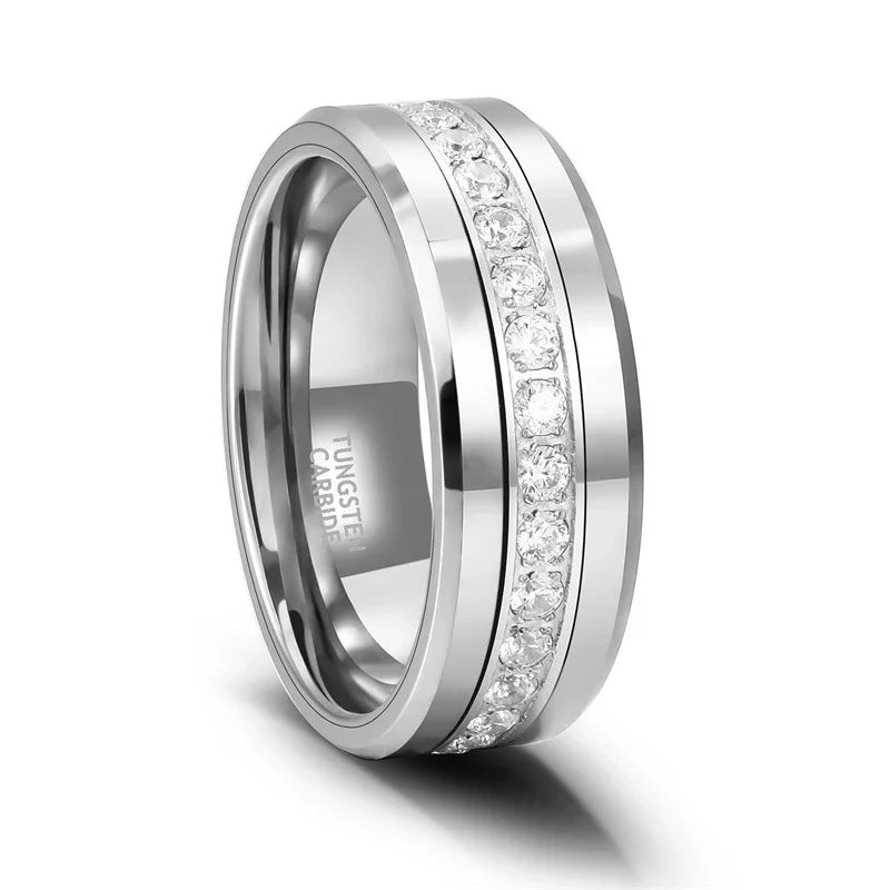 Silver Tungsten Mens Wedding Band - Camillaboutiqueshop